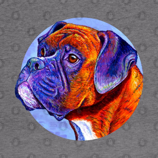 Colorful Brindle Boxer Dog by rebeccawangart